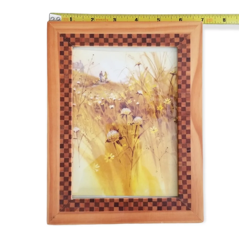 Vintage Greeting Card Wood Mosaic 6.5